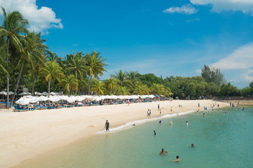 Siloso beach in Sentosa Island, Singapore.