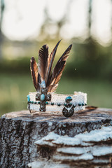 Feather Headwear with Turquoise