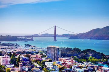 San Francisco bay and Golden Gate Bridge, USA