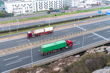 truck on the road