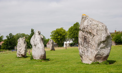 Details of stones in the Prehistoric Avebury Stone Circle, Wiltshire, England, UK