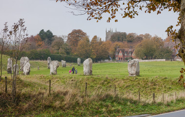 Details of stones in the Prehistoric Avebury Stone Circle, Wiltshire, England, UK