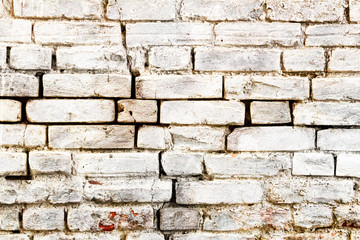 White and red brick wall texture, modern style background, industrial architecture detail