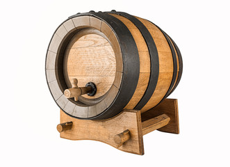 Wooden oak barrel with stand (view and other angle in portfolio)