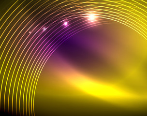 Neon circles abstract background