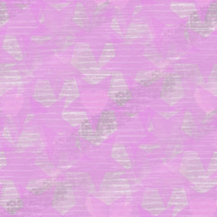 Retro wallpaper pink stars smudged with gray color. Cool chick girly background.