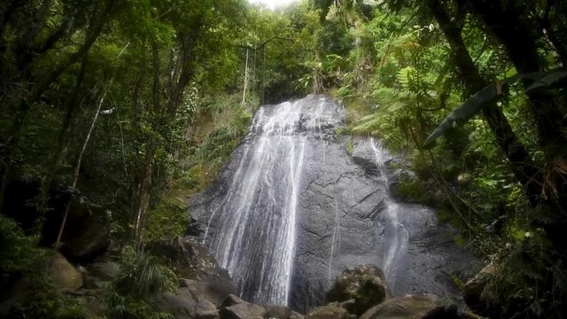 Waterfall in El Yunque National Forest in Puerto Rico