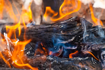 fire in the fireplace