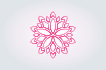 Lotus flower Watercolor style. Vector Logo