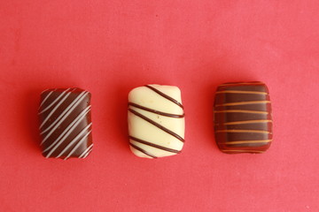 Delicious assorted bonbons cocoa chocolates from Belgium