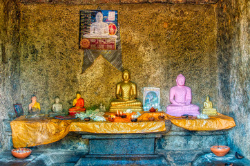 Small Buddhist shrine Sri Lanka