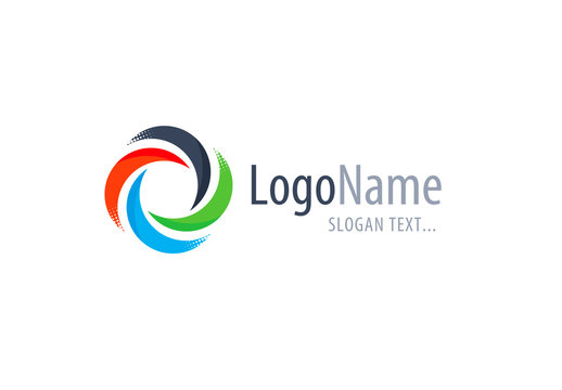 Logo with Colorful Abstract Circles