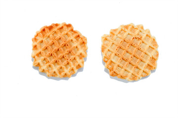 Cheese biscuit cracker with sugar isloated on white background