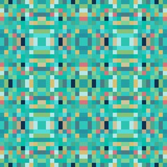 seamless pixel pattern mosaic. abstract background with squares can be used for wallpaper, fabric, textile or clothing design.
