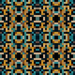seamless pixel pattern mosaic. abstract background with squares can be used for wallpaper, fabric, textile or clothing design.