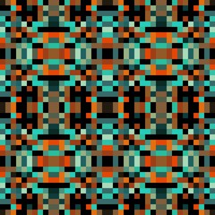 seamless pixel pattern mosaic. abstract background with squares can be used for wallpaper, fabric, textile or clothing design.