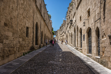 The streets of old town of Rhodes, Greece