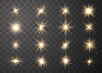 Glowing lights and stars.