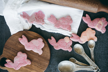 Pink Marbled Bunny Sugar Cookies
