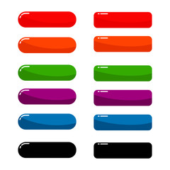 Set of colored web buttons. Isolated on white background. Vector Illustration.