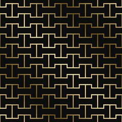 Vector geometric creative pattern - art deco style. Seamless luxury gold gradient design. Rich ornamental background