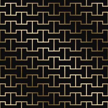 Vector geometric creative pattern - art deco style. Seamless luxury gold gradient design. Rich ornamental background