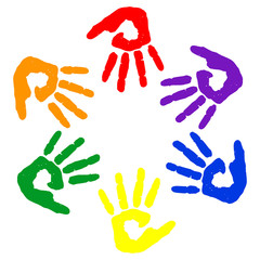 Obraz premium bunte Handflächen kreis