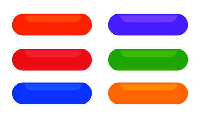 Set of colored web buttons. Isolated on white background. Vector Illustration.