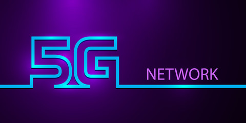 5g network . Wireless internet wifi banner .New mobile communication technology .Wireless network - vector .