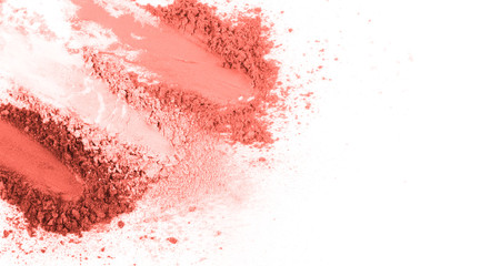 Smears of crushed pink blusher