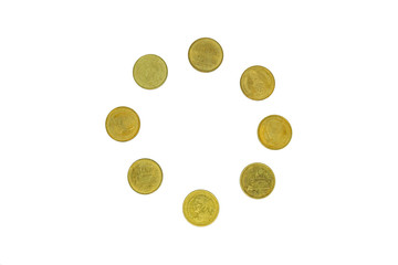 Collection thai Coins, Money isolated on white background