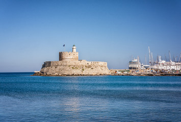Ancient port in Rhodes island, Greece