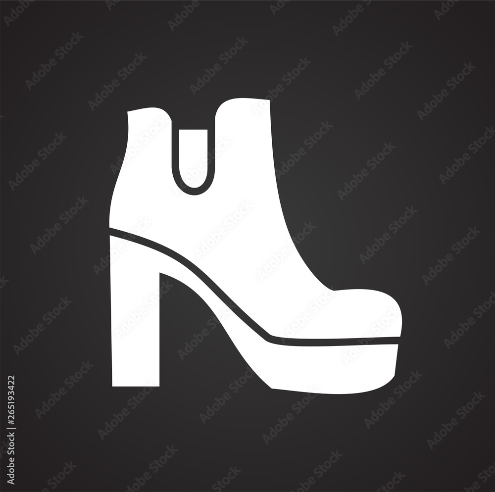 Poster shoe icon on background for graphic and web design. simple vector sign. internet concept symbol for 