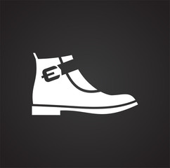 Shoe icon on background for graphic and web design. Simple vector sign. Internet concept symbol for website button or mobile app.