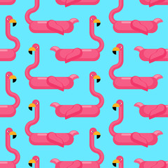 Obraz premium Inflatable Pink flamingo pattern Seamless . toy for swimming background
