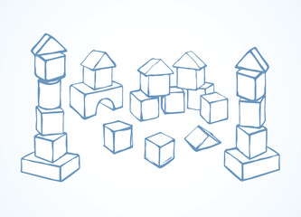 Children's cubes. Vector drawing