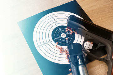 target for air weapons close-up. round shells for air gun