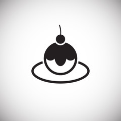 Ice cream icon on background for graphic and web design. Simple vector sign. Internet concept symbol for website button or mobile app.