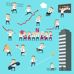 Businessman business situations concepts icons