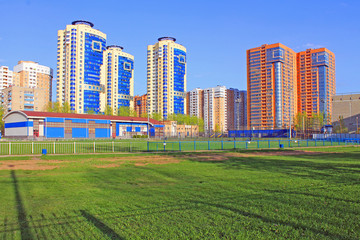 Fototapeta premium General view of the modern city buildings in the Moscow region Russia