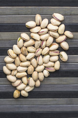 Healthy food  for background image close up pistachios nuts. Texture Nuts on top view mock up pistachio