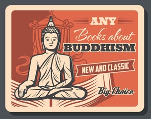 Buddhism religion teaching literature books poster
