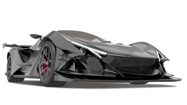 4K animation of Modern sport car. Great design for any purposes. 3d footage. Futuristic automotive technology. 