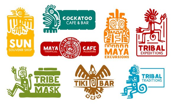 Aztec and Maya corporate business identity icons