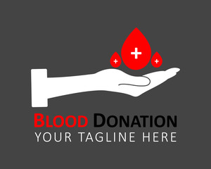 Blood Donation Logo on gray background.
