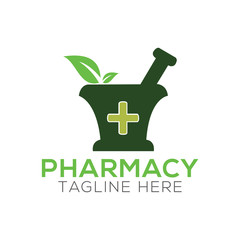 Pharmacy and Medicine logo. Editable vector EPS.