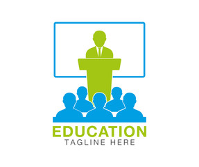 Teaching logo. Editable vector eps.