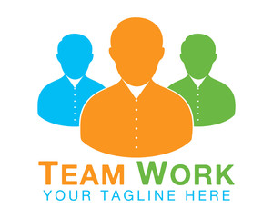 Teamwork logo. Flat style vector eps.