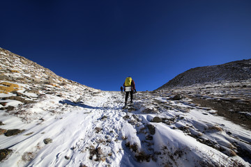 Climbing the Big Almaty peak in Kazakhstan.