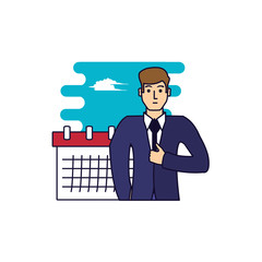 businessman elegant with calendar reminder